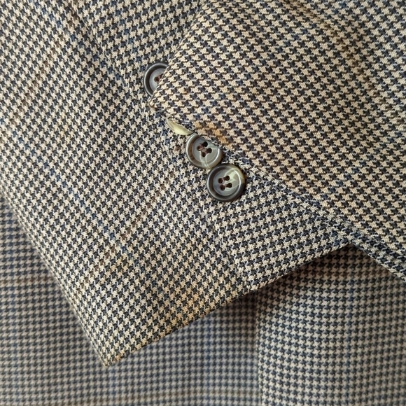 Brooks Brothers Preppy Classic Fit Houndstooth Worsted Wool Blazer Jacket Tan 40 - Picture 16 of 16